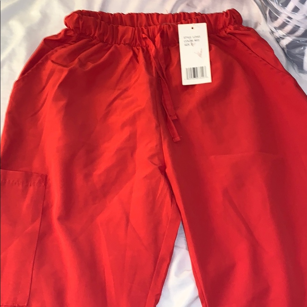 Red scrubs